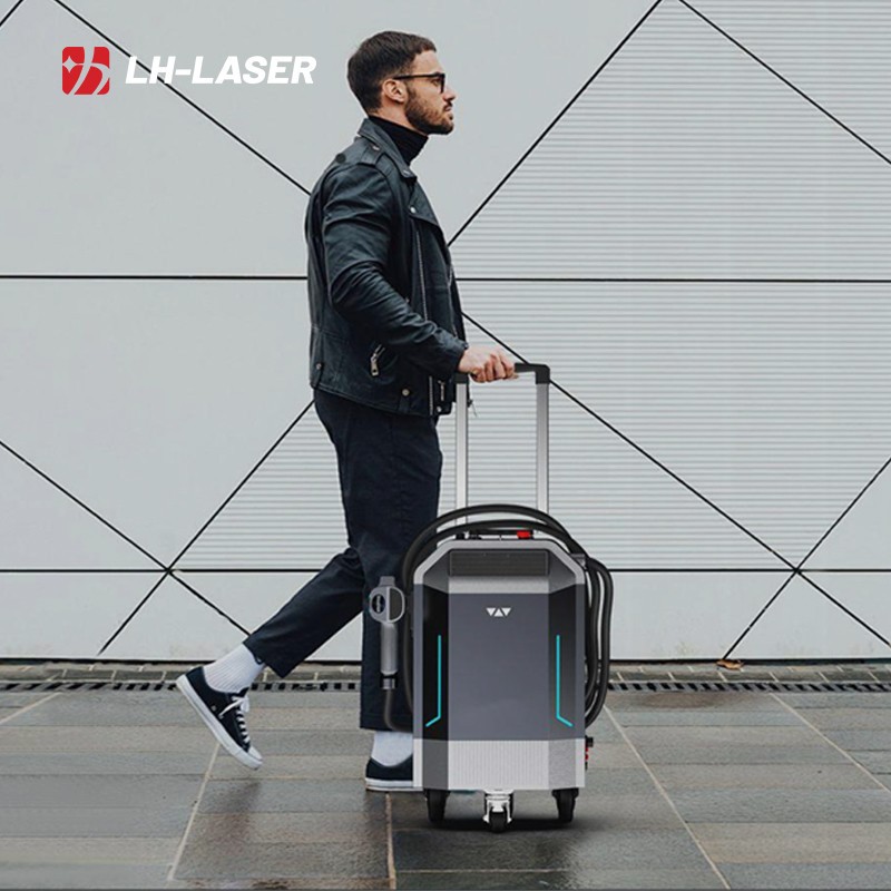 320W 36kg Mini Rechargeable Backpack Laser Cleaner For Rust Removal Paint Oxide factory